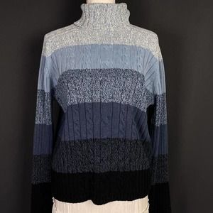 Marsh landing blue and black turtleneck sweater